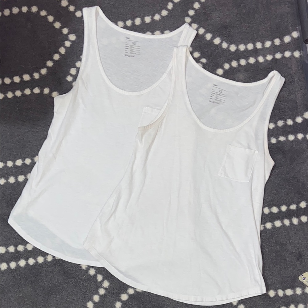 GAP Cream Fitted Sleeveless Tank Top